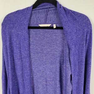 Soft Surroundings Purple Marled Open Front Long Sleeve Cardigan Sweater Size S